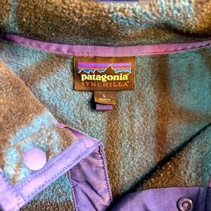 PATAGONIA Synchilla Snap-T Fleece Pullover Men's Large Shale Navy Blue stone